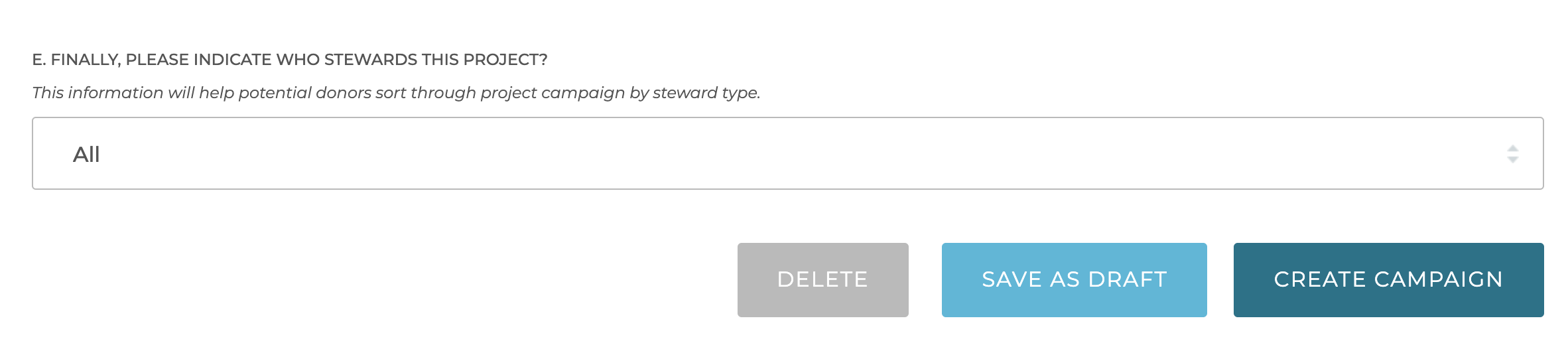image of create campaign button